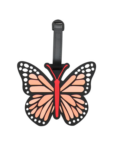 Etiquetas de Equipaje de Silicona QFSH Mariposa Naranja