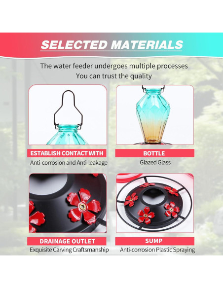 Alimentador de Colibríes MCHBF de Vidrio 0.72kg 5 Puertos Verde Alimentador de Colibríes MCHBF de Vidrio 0.72kg 5 Puertos Verde