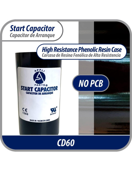Capacitor de Arranque Appli Parts 80-108 Mfd 250 VAC Universal