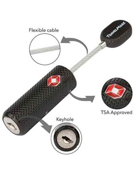 Candado de Equipaje TSA TravelMore con Llave - Negro
