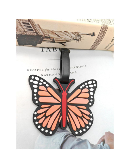 Etiquetas de Equipaje de Silicona QFSH Mariposa Naranja Etiquetas de Equipaje de Silicona QFSH Mariposa Naranja