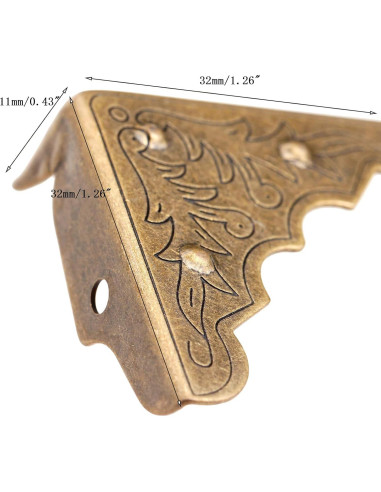 Protector de Esquinas de Latón Antiguo Dophee 8 Piezas