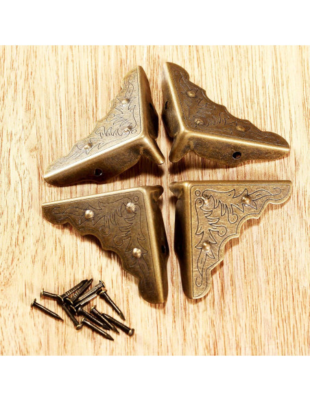 Protector de Esquinas de Latón Antiguo Dophee 8 Piezas