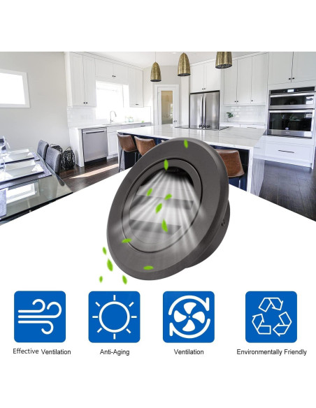 Ventilación de Soffit Hon&Guan 100mm Aluminio Negro con Malla