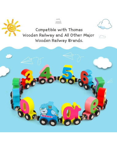 Juego de Tren Magnético de Números Wondertoys - 12 PCS
