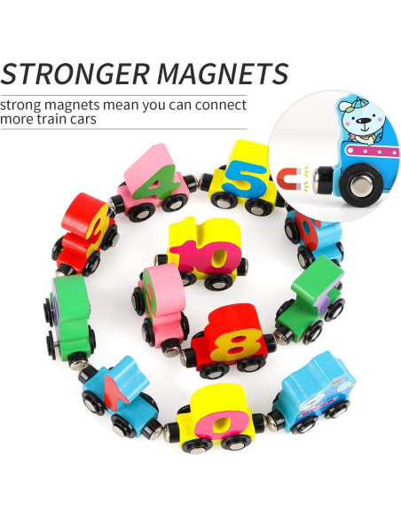 Juego de Tren Magnético de Números Wondertoys - 12 PCS