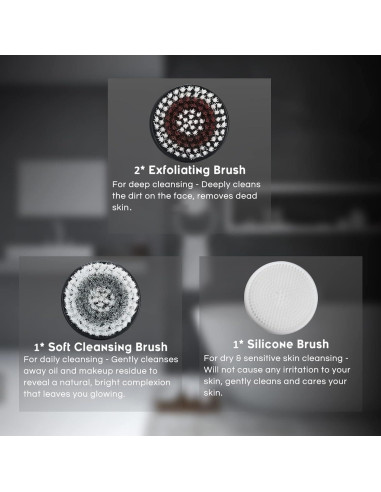 4 Cabezas de Repuesto para Cepillo Facial Orauley OR-9088