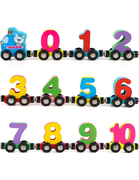 Juego de Tren Magnético de Números Wondertoys - 12 PCS