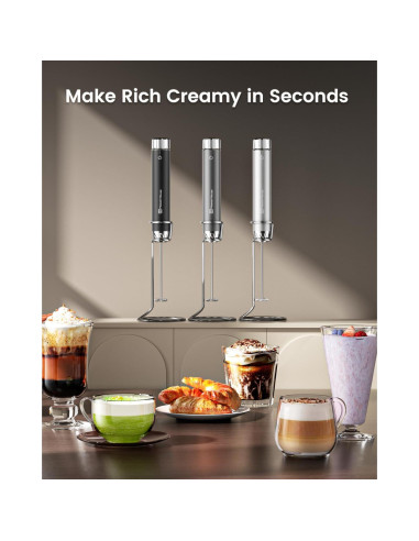 Espumador de Leche Recargable Maestri House MHMF03 Negro