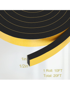 Burlete de Espuma YIJUHOU 2.54 cm x 1.27 cm x 6.1 m Aislante 2