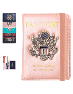 Funda para Pasaporte RFID XMLINPER Oro Rosa Unisex