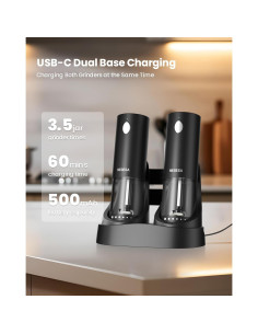 Juego de Molinillos Eléctricos de Sal y Pimienta NEGESA Negro 2