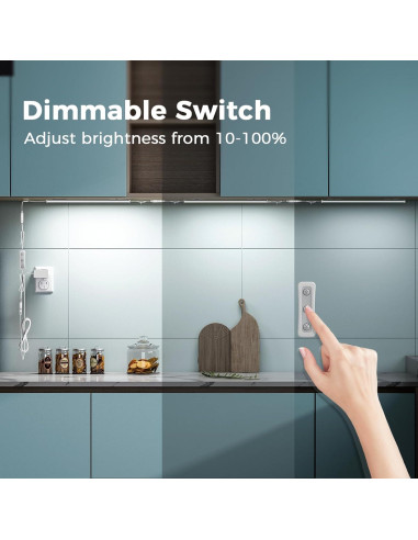 Luz LED bajo gabinete ASOKO 3 luces 30.48 cm 1500lm 4000K