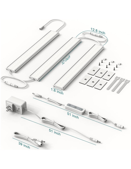 Luz LED bajo gabinete ASOKO 3 luces 30.48 cm 1500lm 4000K