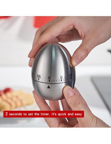 Temporizador mecánico de cocina QAOZUOI 60 minutos forma de huevo