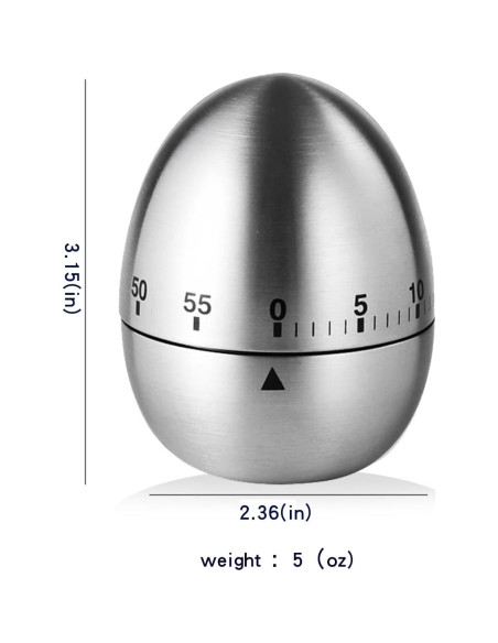 Temporizador mecánico de cocina QAOZUOI 60 minutos forma de huevo