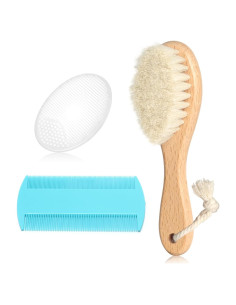 Juego de Cepillo y Peine para Bebés Esonto - Madera Natural