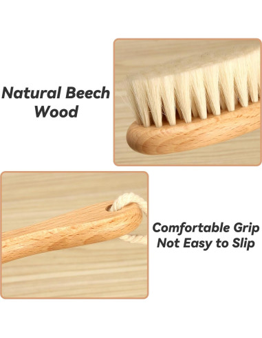 Juego de Cepillo y Peine para Bebés Esonto - Madera Natural