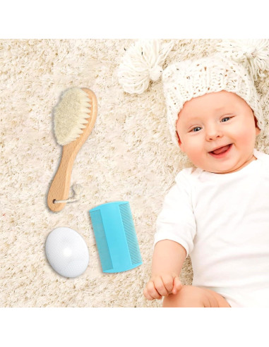 Juego de Cepillo y Peine para Bebés Esonto - Madera Natural