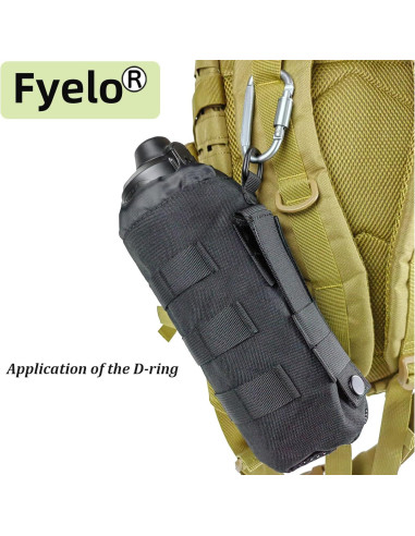 Bolsa Pouch para Botella Fyelo Táctica Negra 23x10 cm