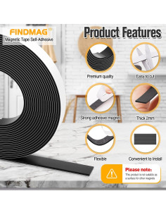 Cinta Magnética FINDMAG 3 Metros Adhesivo 3M 1/2" Ancho 2