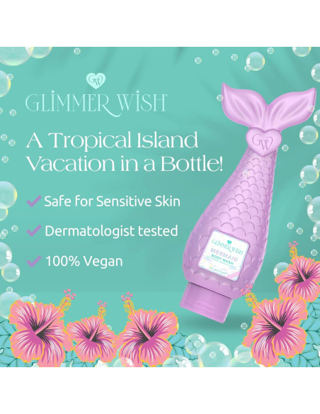 Jabón Corporal Glimmer Wish Sirena 354 ml Hidratante Tropical