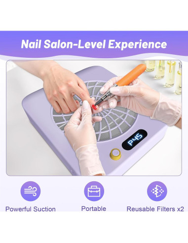 Colector de Polvo de Uñas FamilyKit - Ventilador Aspirador con 2 Filtros HEPA