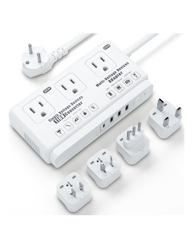 Convertidor de Voltaje 220V a 110V Kruuue 2000W con USB