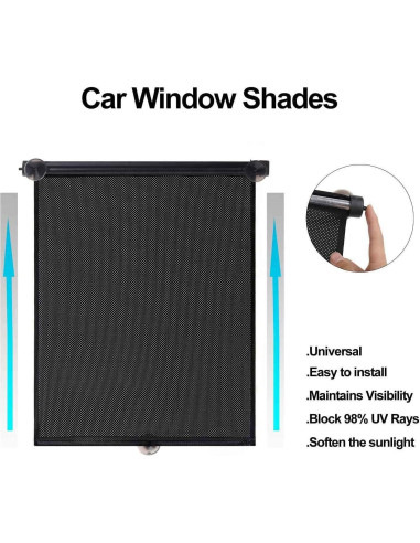Sombra de Sol Enrollable para Ventana de Auto Yaaduo 40x46 cm