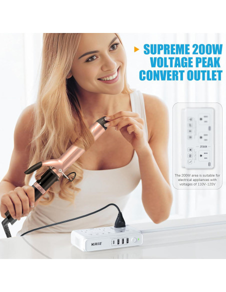 Convertidor de Voltaje 220V a 110V Kruuue 2000W con USB