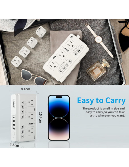 Convertidor de Voltaje 220V a 110V Kruuue 2000W con USB