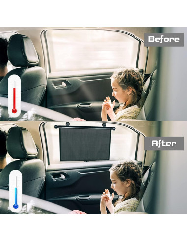 Sombra de Sol Enrollable para Ventana de Auto Yaaduo 40x46 cm