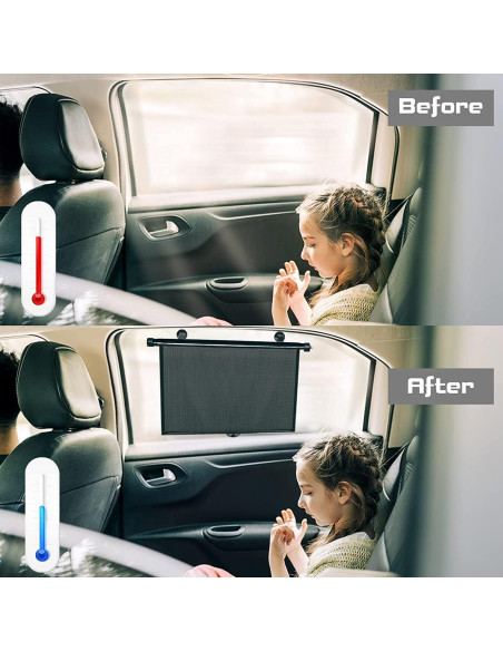 Sombra de Sol Enrollable para Ventana de Auto Yaaduo 40x46 cm