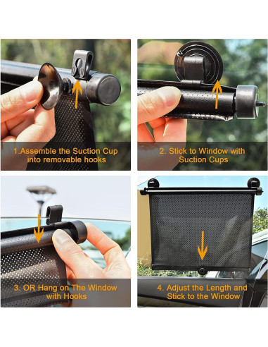Sombra de Sol Enrollable para Ventana de Auto Yaaduo 40x46 cm