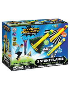 Lanzador de Aviones Stomp Rocket con 3 Aviones de Espuma