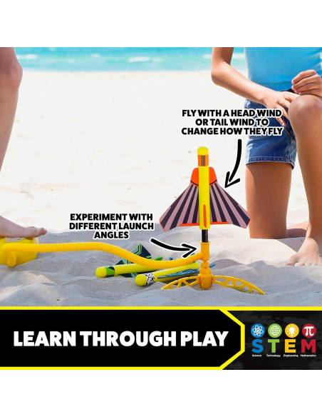 Lanzador de Aviones Stomp Rocket con 3 Aviones de Espuma