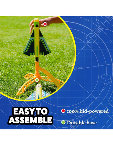 Lanzador de Aviones Stomp Rocket con 3 Aviones de Espuma
