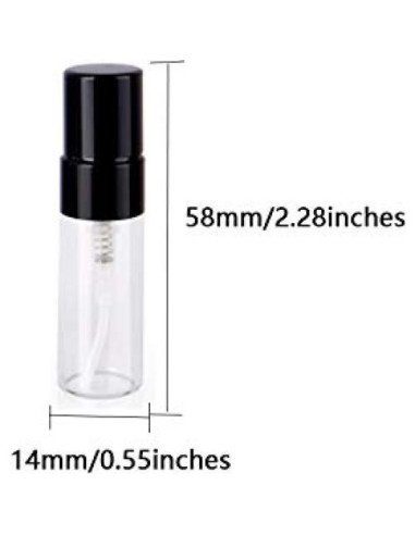 Botella de vidrio atomizador 3ml recargable dorada - 20pcs