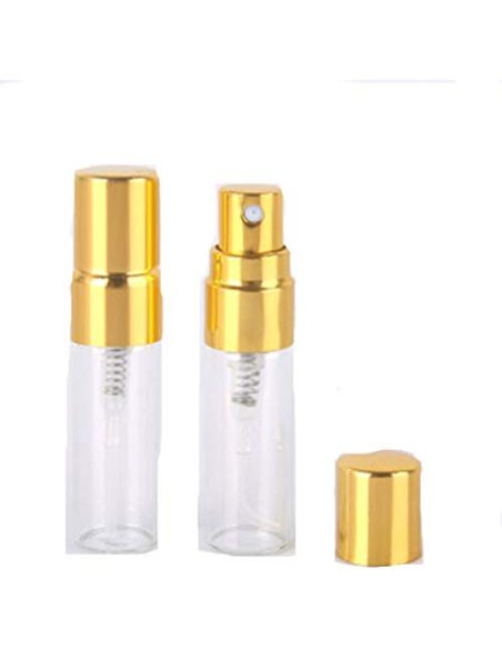 Botella de vidrio atomizador 3ml recargable dorada - 20pcs