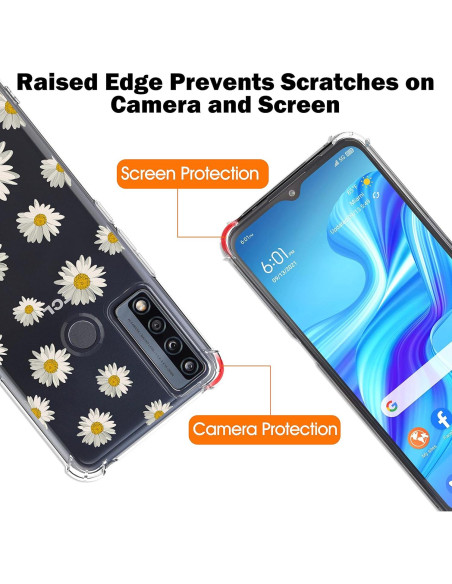 Funda de Silicona Transparente Romozi para Alcatel TCL 4X 5G - 3 Piezas Funda de Silicona Transparente Romozi para Alcatel TCL 4X 5G - 3 Piezas