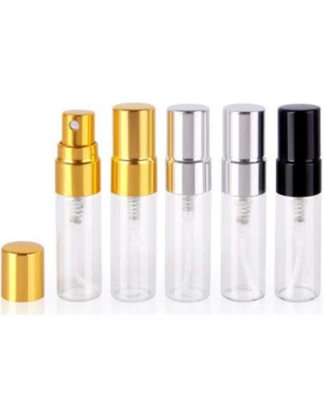 Botella de vidrio atomizador 3ml recargable dorada - 20pcs