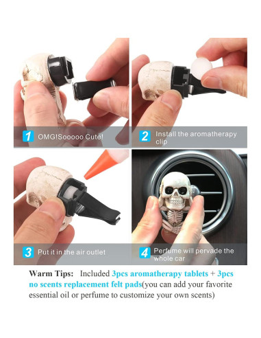 Ambientador de Auto Calavera HiComFly - 3 Piezas Aromatizantes