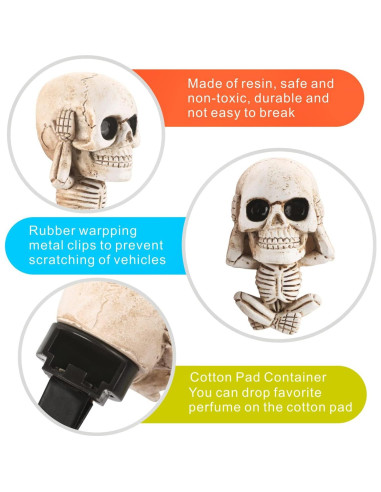 Ambientador de Auto Calavera HiComFly - 3 Piezas Aromatizantes