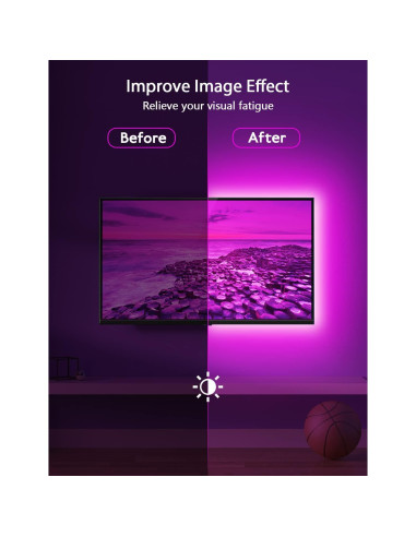 Luces LED MATICOD 3.0m RGB para TV 81-109cm Control APP