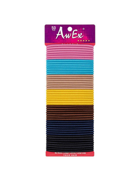 Gomas para el Cabello AwEx - 50 Elásticas Coloridas 4mm