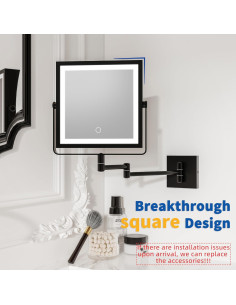 Espejo de Maquillaje Montado en Pared Ruacq 1X/10X con Luz 2