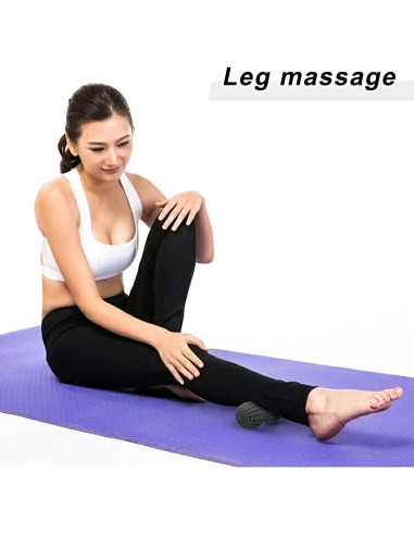 Bola de Masaje de Cacahuate SELEWARE Negro - Rodillo Doble para Espalda y Cuello