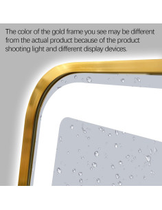 Espejo LED Niccy 81.3x50.8cm Anti-vaho Marco Dorado 2