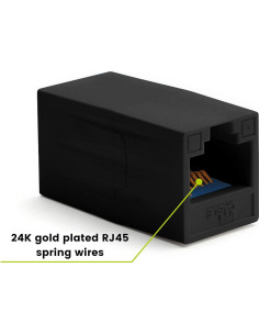 Acoplador Cat6 trueCABLE hembra a hembra RJ45 negro 2 piezas 2
