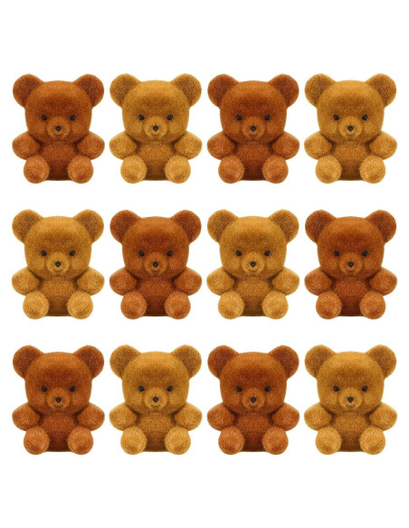 12 Mini Osos Acolchados Hungdao para Decoración de Pasteles